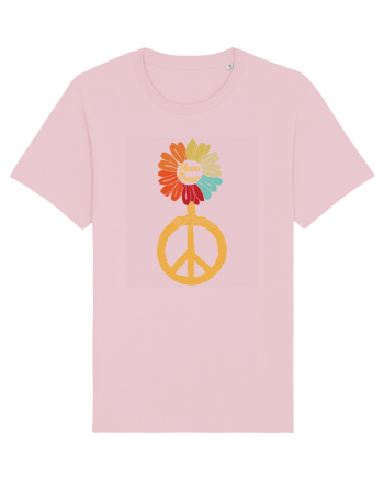 Flower Power Peace Sign Cotton Pink