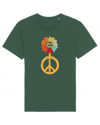 Flower Power Peace Sign Bottle Green