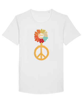 Flower Power Peace Sign White