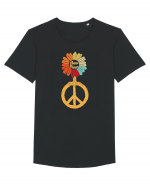 Flower Power Peace Sign Tricou mânecă scurtă guler larg Bărbat Skater