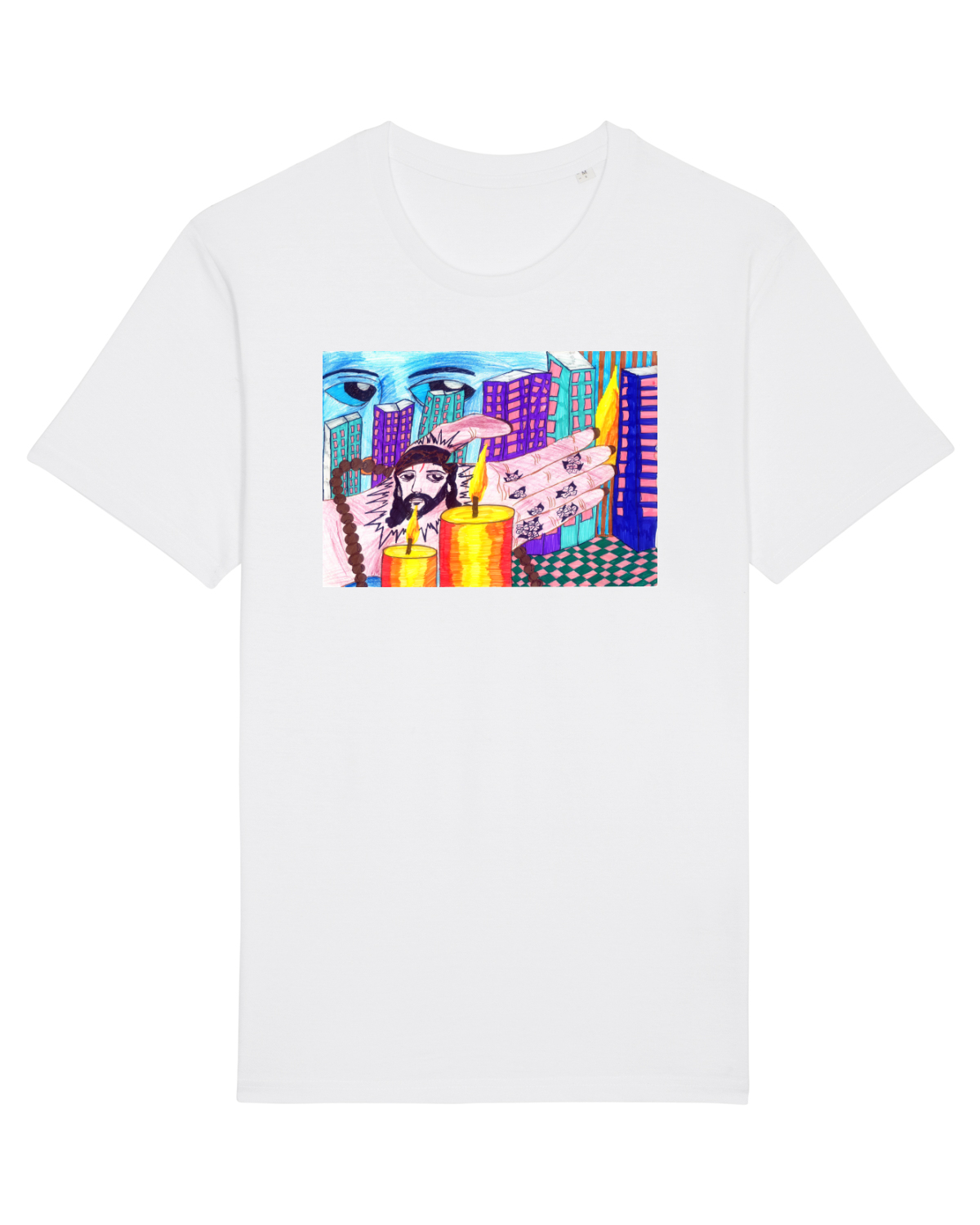 Tricou mânecă scurtă Unisex Rocker White