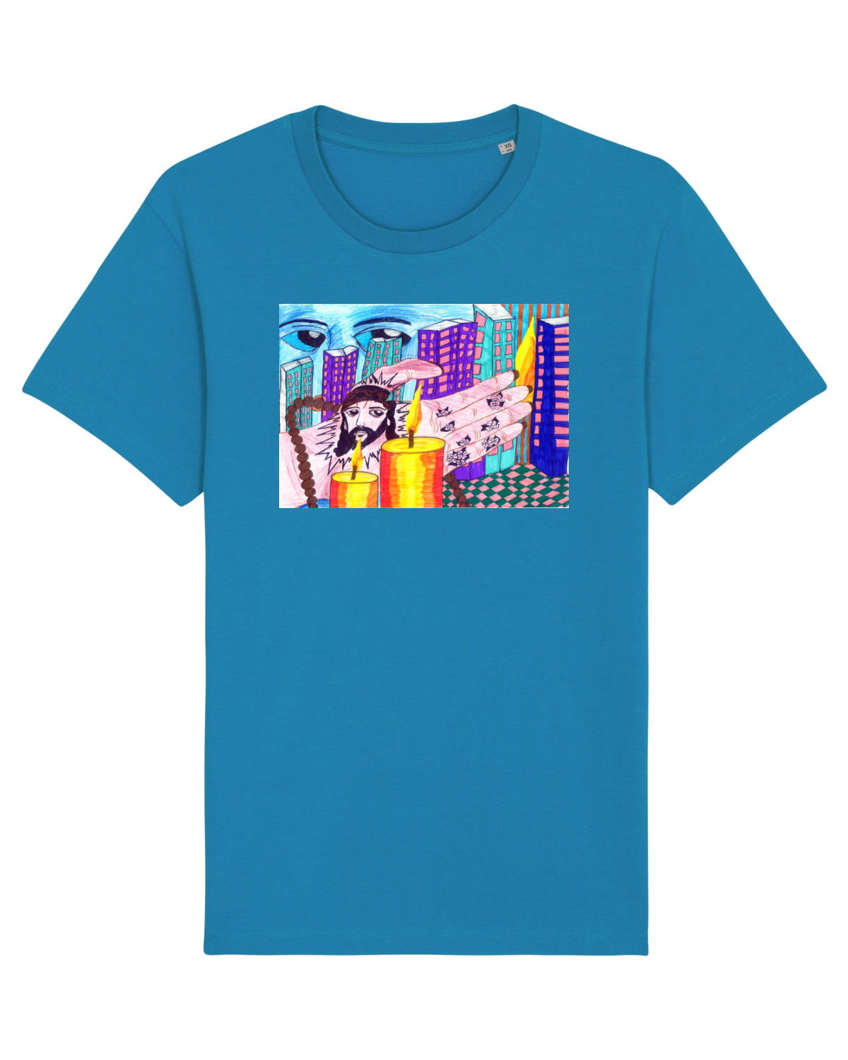 Tricou mânecă scurtă Unisex Rocker Azur