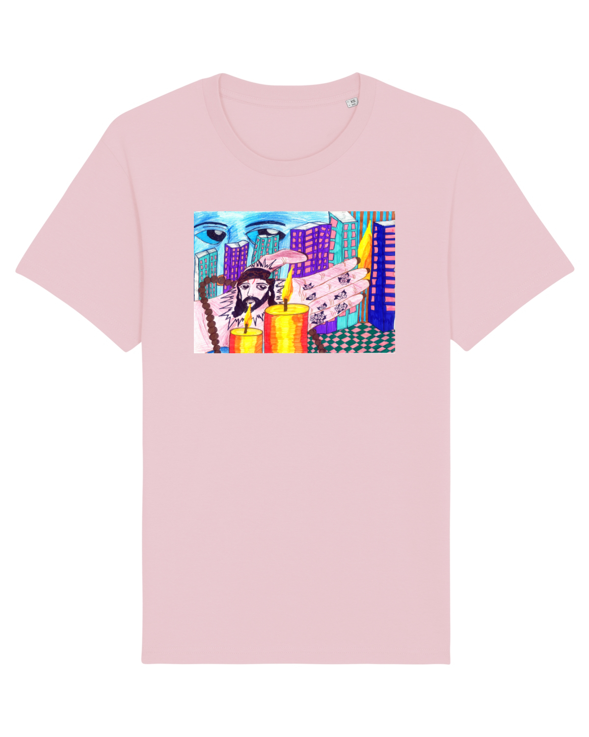 Tricou mânecă scurtă Unisex Rocker Cotton Pink