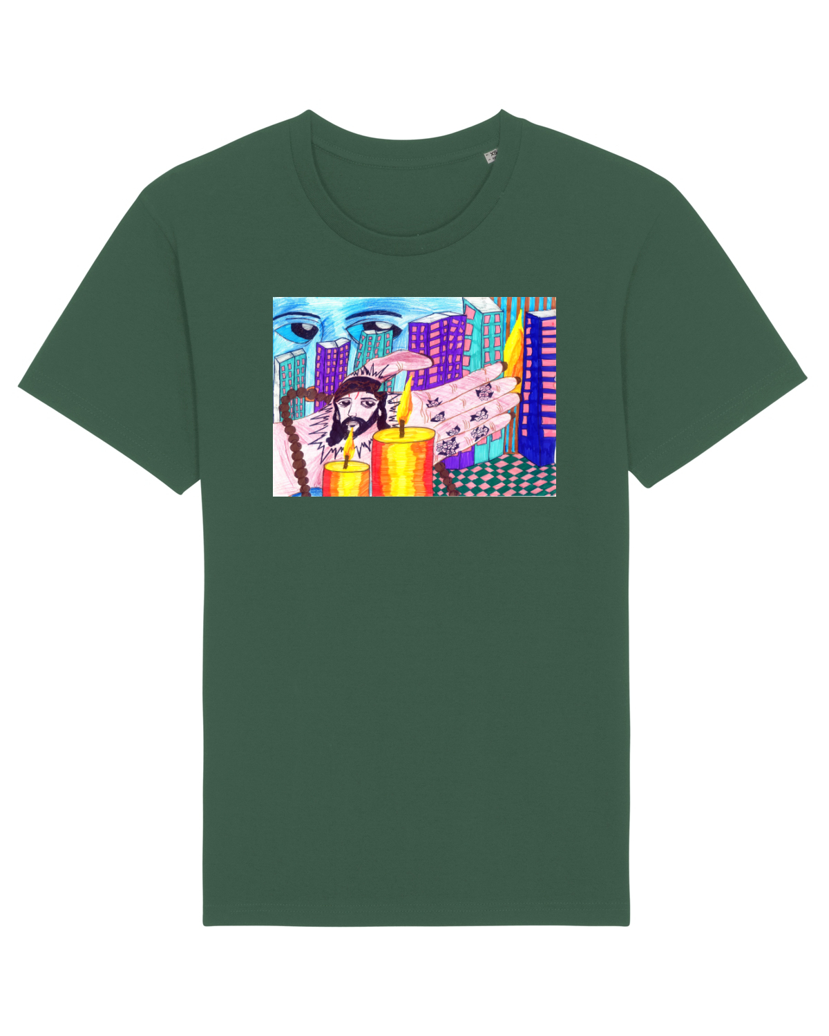 Tricou mânecă scurtă Unisex Rocker Bottle Green