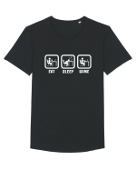 Eat Sleep Game Tricou mânecă scurtă guler larg Bărbat Skater