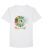 Hippie Soul Flower Tricou mânecă scurtă guler larg Bărbat Skater