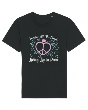 Imagine All The People Living Life In Peace Black