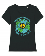 Living Life In Peace Tricou mânecă scurtă guler larg fitted Damă Expresser