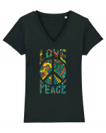 Love And Peace Tricou mânecă scurtă guler V Damă Evoker