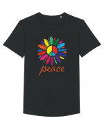 Peace Flower Tricou mânecă scurtă guler larg Bărbat Skater