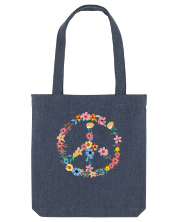 Peace Hippie Flowers Midnight Blue