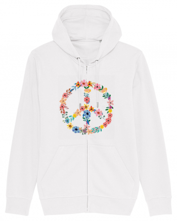 Peace Hippie Flowers White