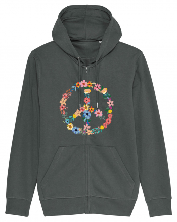 Peace Hippie Flowers Anthracite