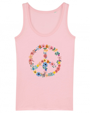 Peace Hippie Flowers Cotton Pink