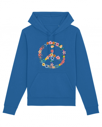 Peace Hippie Flowers Royal Blue