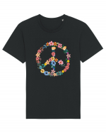 Peace Hippie Flowers Tricou mânecă scurtă Unisex Rocker