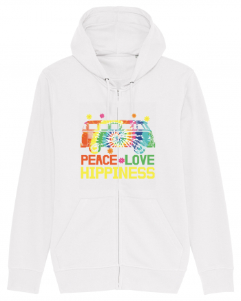 Peace Love Hippiness White