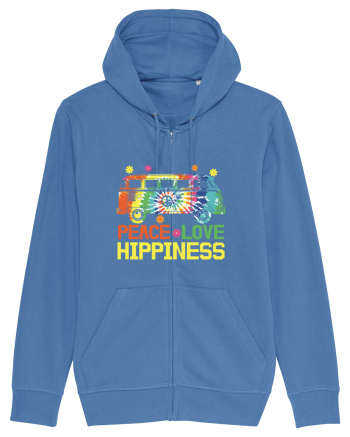 Peace Love Hippiness Bright Blue