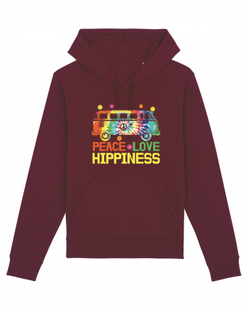 Peace Love Hippiness Burgundy