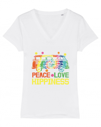 Peace Love Hippiness White