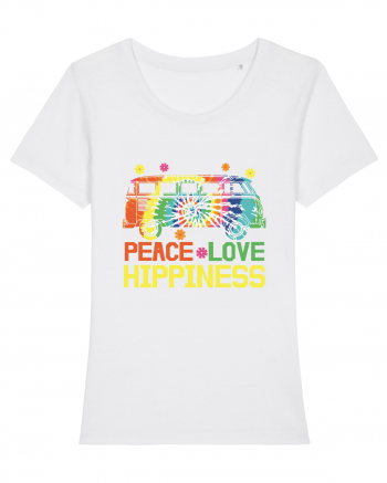 Peace Love Hippiness White