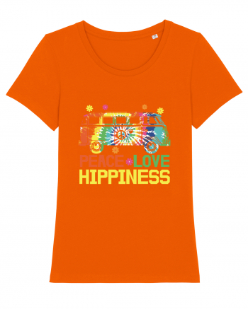 Peace Love Hippiness Bright Orange