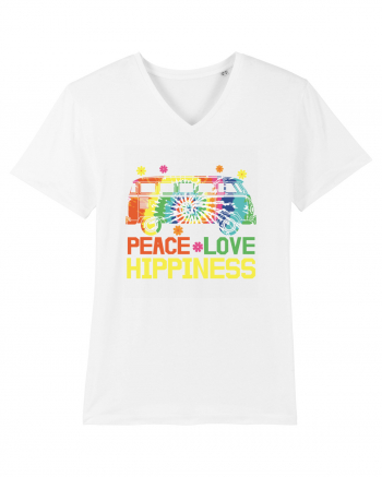 Peace Love Hippiness White