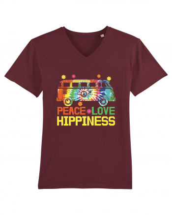 Peace Love Hippiness Burgundy