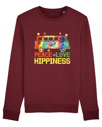 Peace Love Hippiness Burgundy