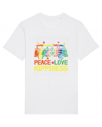 Peace Love Hippiness White