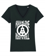 Peace Love Rock'N'Roll Tricou mânecă scurtă guler V Damă Evoker