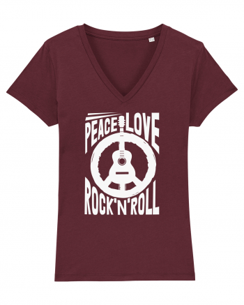 Peace Love Rock'N'Roll Burgundy