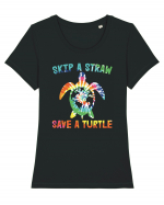 Skip A Strow Save A Turtle Tricou mânecă scurtă guler larg fitted Damă Expresser