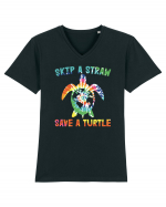 Skip A Strow Save A Turtle Tricou mânecă scurtă guler V Bărbat Presenter