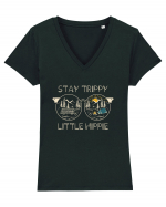 Stay Trippy Little Hippie Tricou mânecă scurtă guler V Damă Evoker