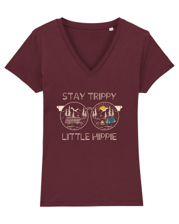 Stay Trippy Little Hippie Burgundy