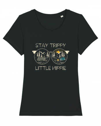 Stay Trippy Little Hippie Black