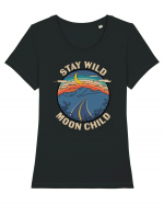 Stay Wild Moon Child Tricou mânecă scurtă guler larg fitted Damă Expresser