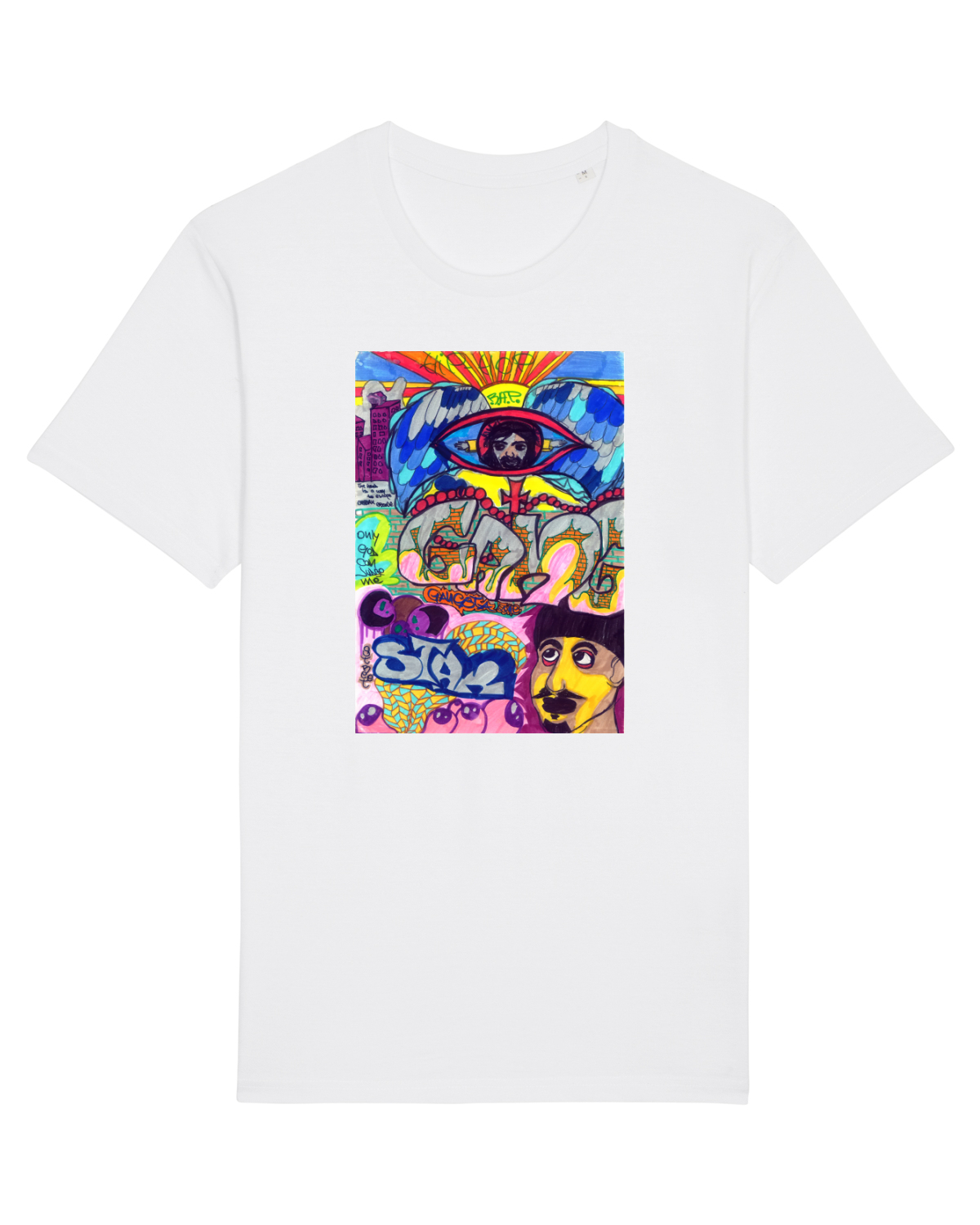 Tricou mânecă scurtă Unisex Rocker White