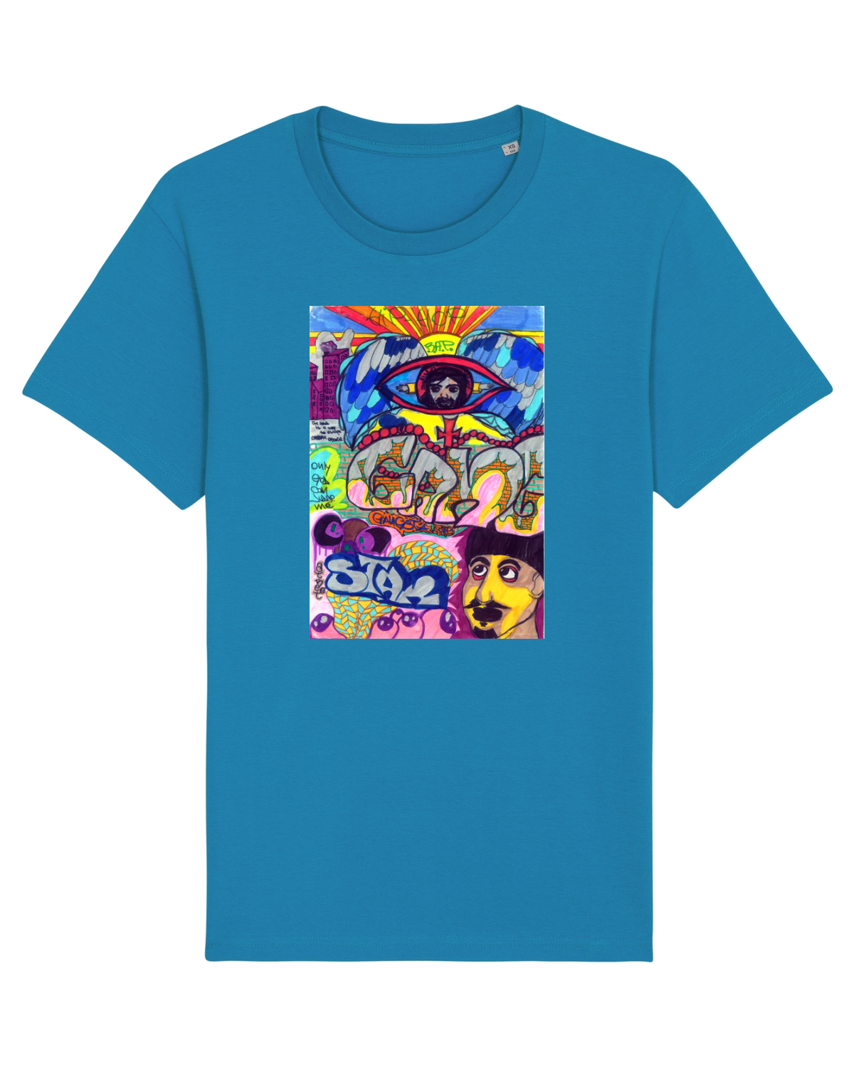 Tricou mânecă scurtă Unisex Rocker Azur