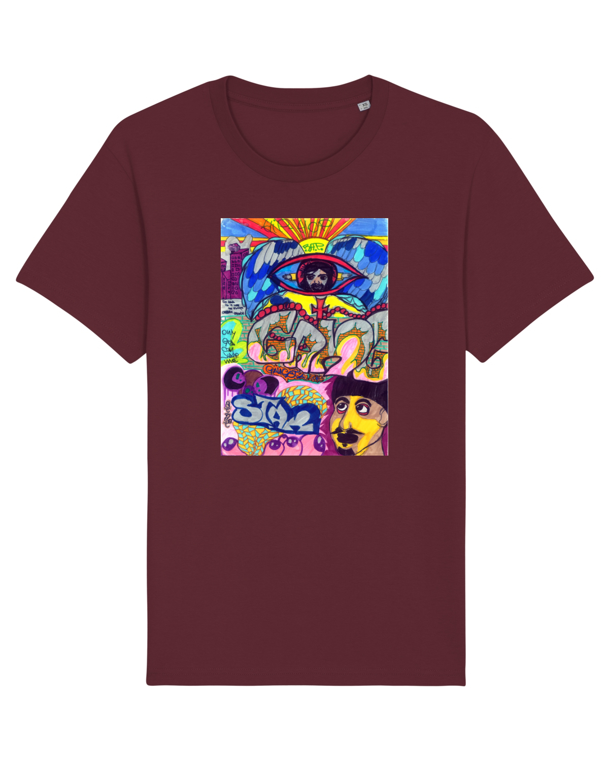 Tricou mânecă scurtă Unisex Rocker Burgundy