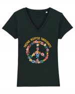 Think Hippie Thoughts Tricou mânecă scurtă guler V Damă Evoker