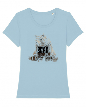 Bear WordArt Sky Blue