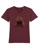 Bear WordArt Tricou mânecă scurtă guler V Bărbat Presenter