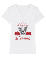 chihuahua dilemma Tricou mânecă scurtă guler V Damă Evoker