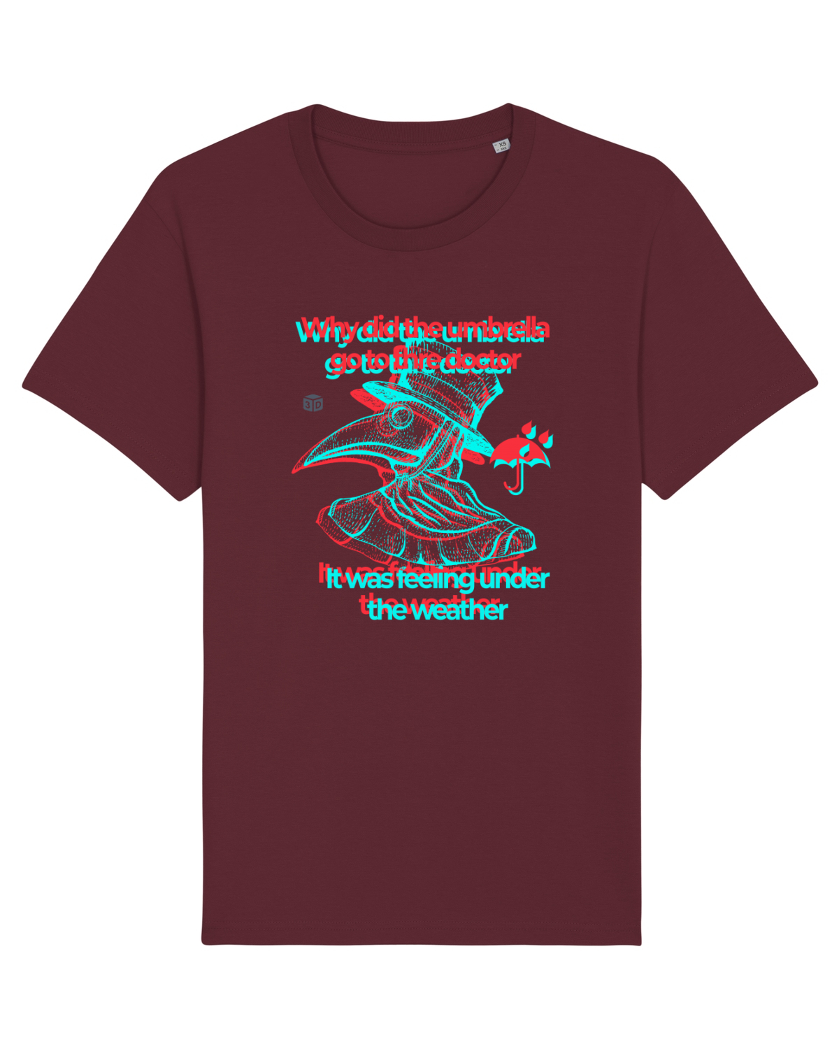 Tricou mânecă scurtă Unisex Rocker Burgundy