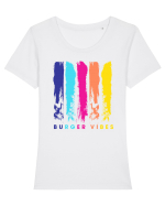 Burger Vibes Tricou mânecă scurtă guler larg fitted Damă Expresser