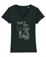 I am the light of the world. Tricou mânecă scurtă guler V Damă Evoker