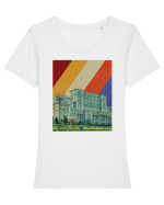 Retro Bucuresti Tricou mânecă scurtă guler larg fitted Damă Expresser