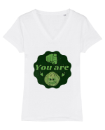 You are Varza(esti varza) Tricou mânecă scurtă guler V Damă Evoker